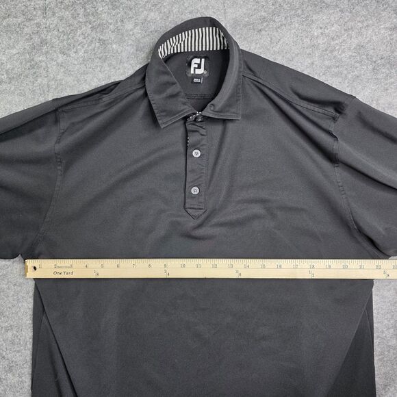 FootJoy Titleist Golf Polo Shirt Mens Large Black Short Sleeve Performance - Picture 5 of 7